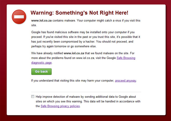 IOL warning in Chrome IOL warning in Chrome