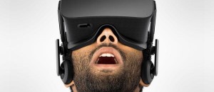 Oculus Rift on head