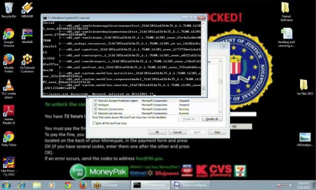 Tech support scam tree command end with csrss warning