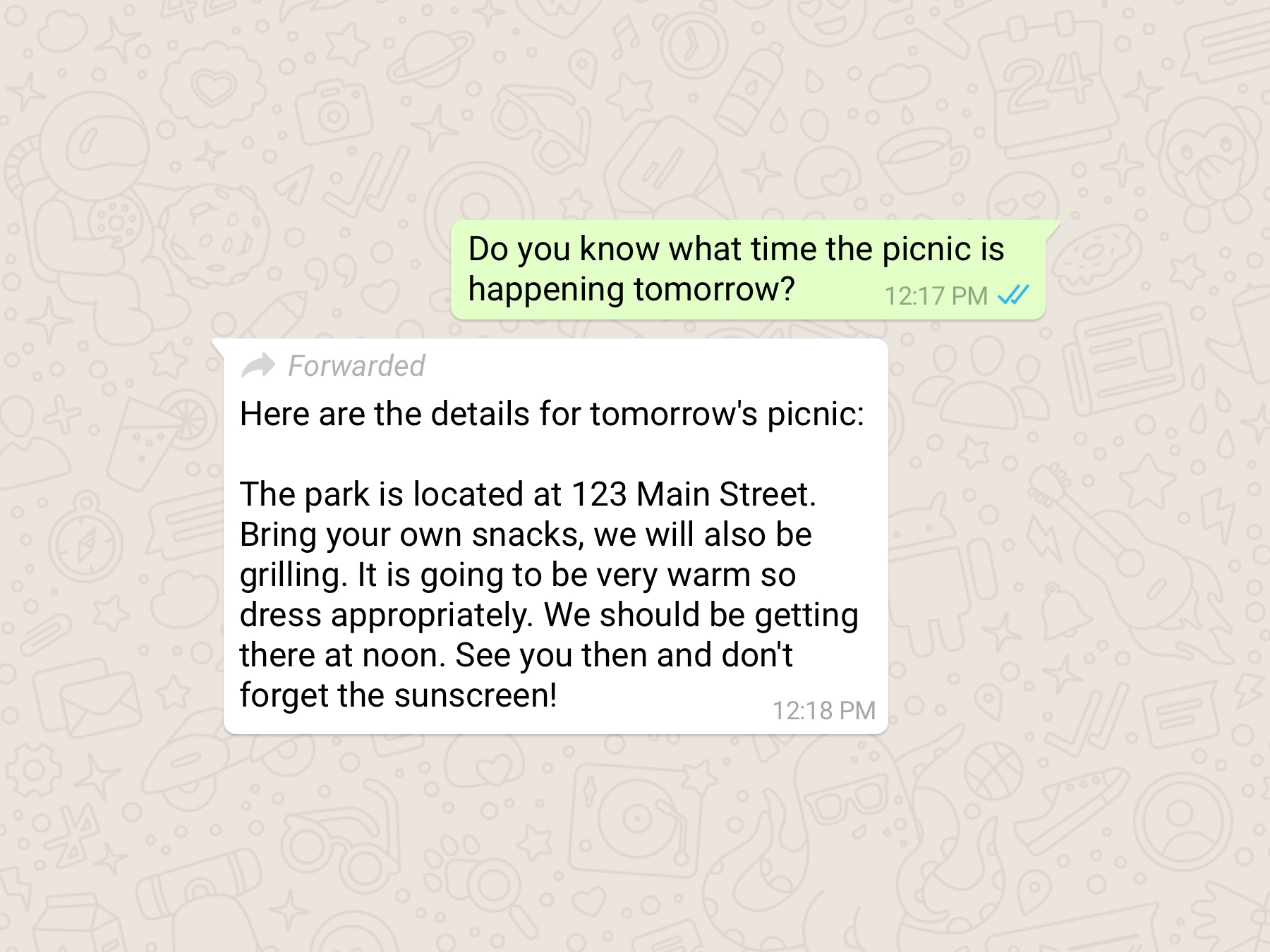 WhatsApp forwarded messages