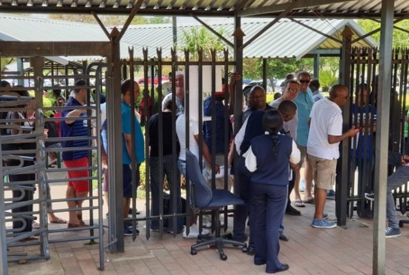 Centurion licensing centre gate queue from inside