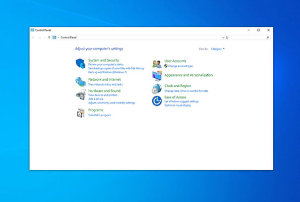 Windows Control Panel headline