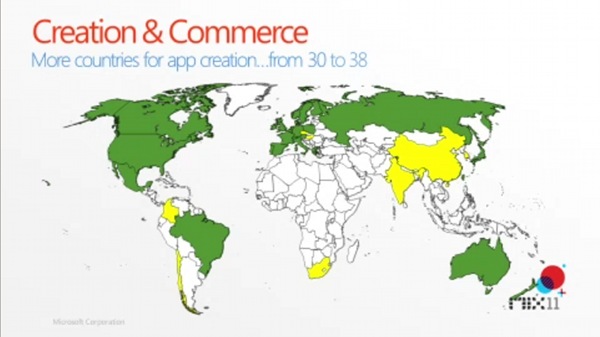 Windows Phone app creator countries expansion from Mango update